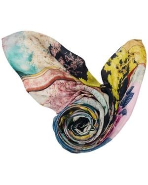 Desigual Rectangular Printed Scarf - Blue
