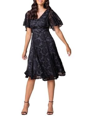 Kiyonna Camille Lace Cocktail Dress - Black