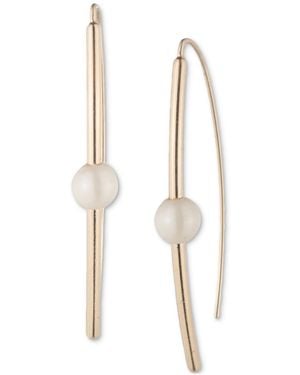 Ralph Lauren Imitation Pearl Threader Earrings - White