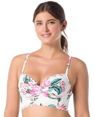 Coco Reef Lavish Push-up Floral Sweetheart-neck Bikini Top - White