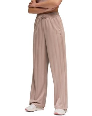 PUMA Wide-leg Relaxed Fit Jersey Pants - Multicolor