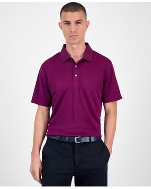 PGA TOUR Airflux Regular-fit Mesh Performance Golf Polo Shirt - Purple