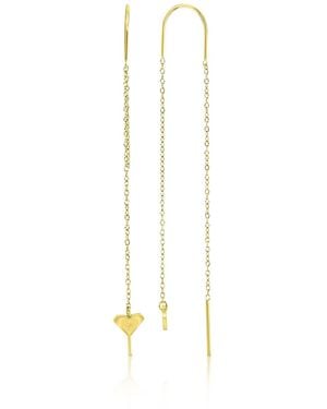 Roxy Waterproof 65mm Triangular Heart Palm Tree Threader Earrings - White