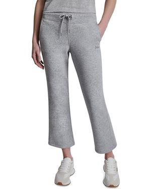 DKNY Metallic Bubble Mid-rise Crop Flare Pants - Gray