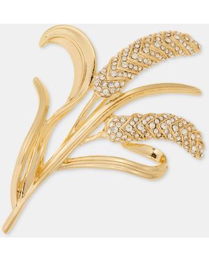 Anne Klein Pave Wheat Leaf Pin - Metallic