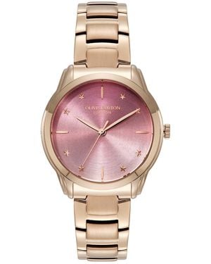 Olivia Burton Colourwave Rose Gold Tone Stainless Steel Bracelet Watch - Pink