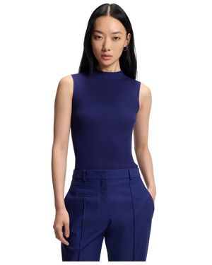 BOSS Boss By Sleeveless Mock-neck Top - Blue
