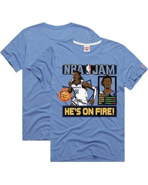 Homage And Ja Morant Memphis Grizzlies Nba Jam Tri-blend T-shirt - Blue