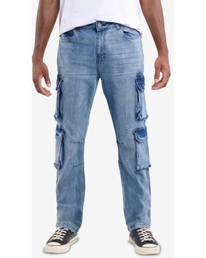 Xray Jeans Straight Fit Cargo Jeans - Blue