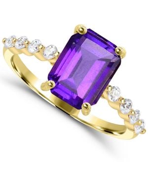 Macy's Amethyst Cocktail & Statement Ring (1-1/5 Ct. T.w. Amethyst And 1/10 Ct. T.w. White Topaz - Purple
