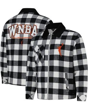 The Wild Collective And Black/white Wnba Gear Flannel Full-zip Shacket