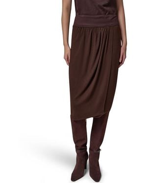 Donna Karan High-waisted Midi Wrap Skirt - Brown