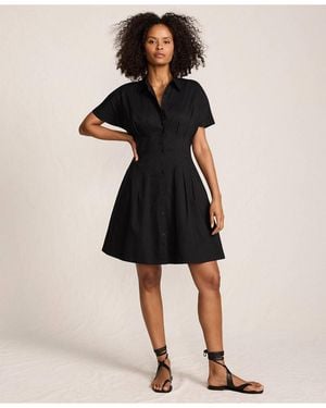 Lands' End Cambric Above The Knee Shirt Dress - Black