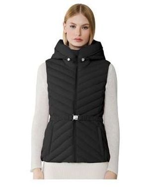 SOIA & KYO Estelle-vest Stretch Down Belted Vest - Black