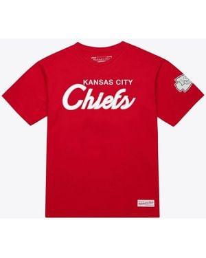 Mitchell & Ness Head Coach Screen-print Crewneck T-shirt - Red