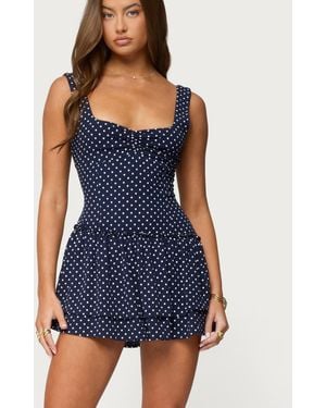 Edikted Mercedez Polka Dot Romper - Blue