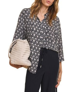 Mint Velvet Geometric Print Resort Shirt - Blue