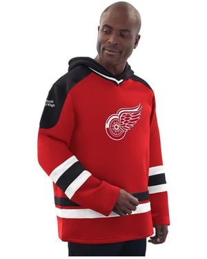 Starter Red/black Detroit Red Wings Hockey Pullover Hoodie