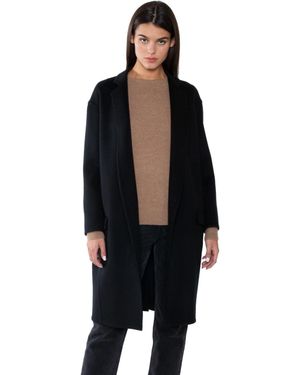 Jennie Liu Cashmere Wool Double Face Overcoat - Black