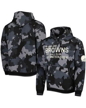 The Wild Collective Cleveland Browns Camo Pullover Hoodie - Black