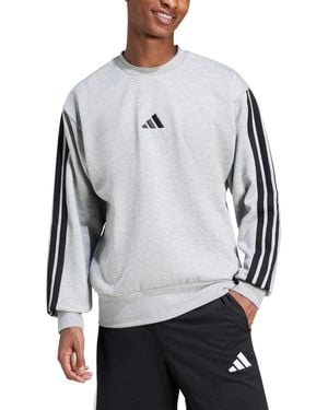 adidas Essentials 3-stripes Fleece Sweatshirt - Gray