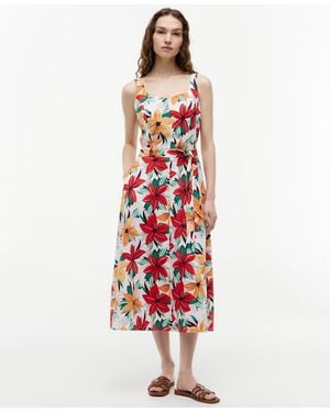 Tommy Hilfiger Printed Belted Midi Dress - White
