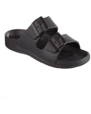 Totes Double Buckle Adjustable Slides - Black