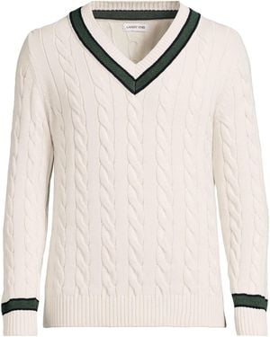 Lands' End Long Sleeve Drifter Cricket Sweater - Natural