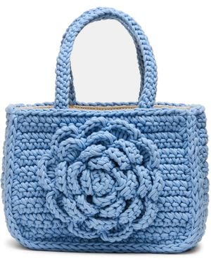 Steve Madden Small Crochet Rose Bag - Blue