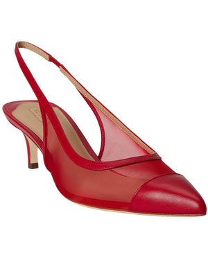 Ralph Lauren Lolah Mesh And Nappa Slingback Pumps - Red