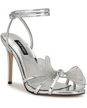 Nine West Minky Stiletto Heel Strappy Dress Sandals - White