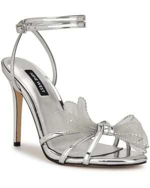 Nine West Minky Stiletto Heel Strappy Dress Sandals - White