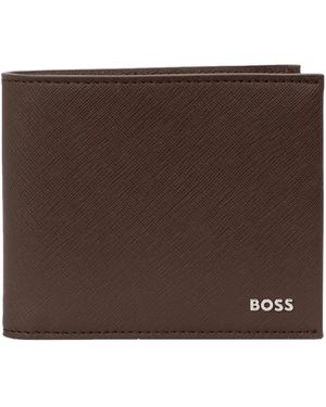 HUGO Northon Bifold Leather Wallet - Brown