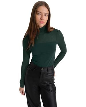MARCELLA Cara High-stretch Long-sleeve Turtleneck Top - Green