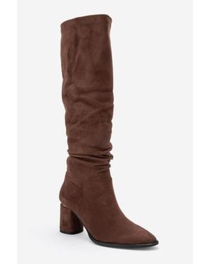 Prologue Shoes Vianella Block Heel Knee High Boot () - Brown