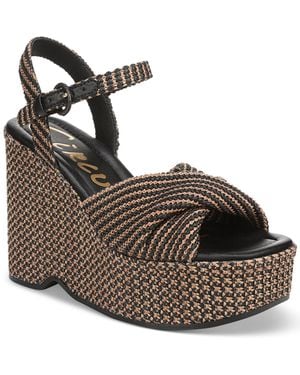 Circus by Sam Edelman Joanne Platform Raffia Wedge Sandals - Brown