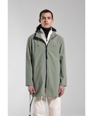 Stutterheim Stockholm Lightweight Zip Matte Raincoat - Gray