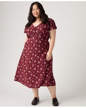 Levi's Plus Size Lilith V-neck Midi Dress - Red