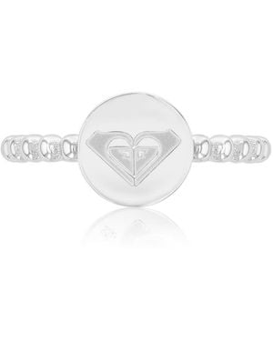 Roxy Waterproof Yellow Triangular Heart Beads Ring - White
