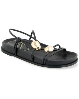 Kenneth Cole Vera Round Toe Flat Sandals - Black