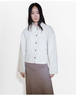 Mango Quilted Corduroy Jacket - Gray