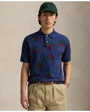 Polo Ralph Lauren Classic-fit P-wing Mesh Polo Shirt - Blue