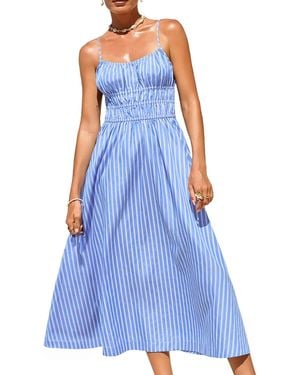 CUPSHE Pursuit Striped Maxi Beach Dress - Blue