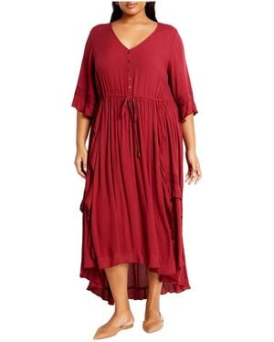 City Chic Plus Size Cadence Dress - Red