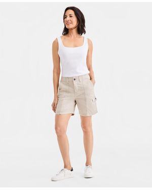 Style & Co. Mid-rise Comfort-waist Cargo Shorts - White