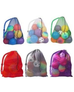 Gse Games & Sports Expert 30 X22 X 40 X22 Extra Large Mesh Sports Ball Drawstring Bag With Adjustable Shoulder Strap Several Colors Available - Red