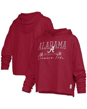 Pressbox Alabama Tide Castillo Long-sleeve Slub Hooded T-shirt - Red