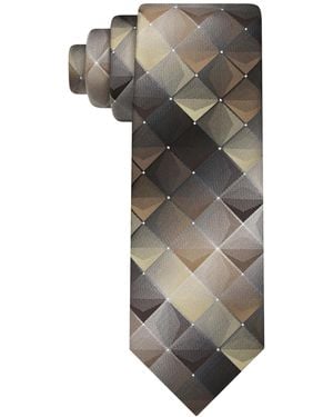 Van Heusen Shadow Grid-pattern Tie - Gray