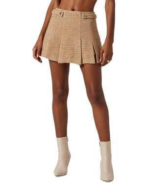 Astr Bronwyn Tweed Skort - Natural