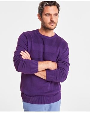 Club Room Textured Cotton Sweater - Purple
